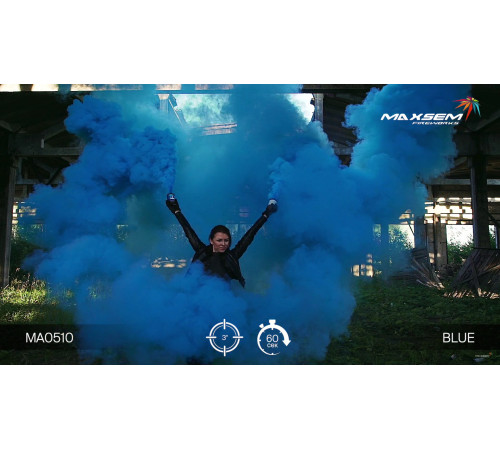 Синий цветной дым в банке 60 секунд «Smoking Pot» Maxsem MA0510 Blue