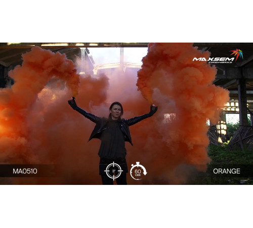 Оранжевый цветной дым в банке 60 секунд «Smoking Pot» Maxsem MA0510 Orange