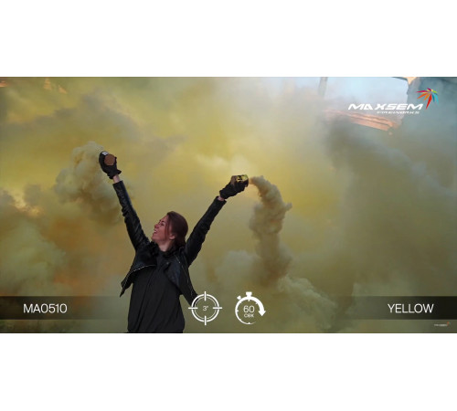 Жёлтый цветной дым в банке 60 секунд «Smoking Pot» Maxsem MA0510 Yellow