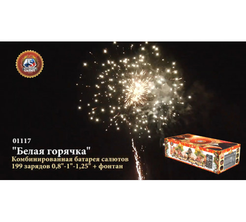 Фейерверк с фонтаном 199 залпов «Белая Горячка» Премьер Салют 01117