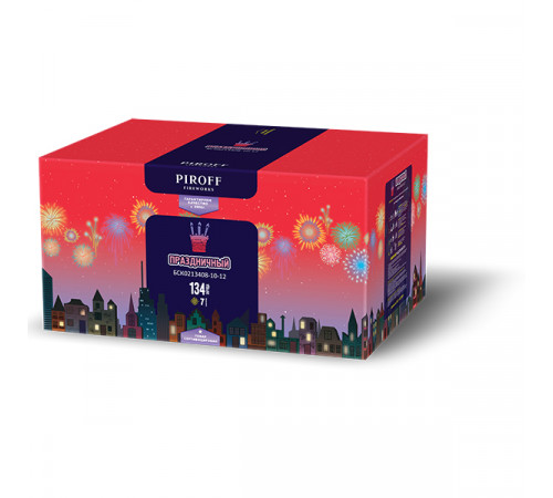Фейерверк 134 залпа «Праздничный» Piroff БСК0213408-10-12