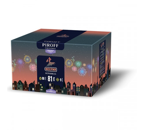 Мощный фейерверк 81 залп «Феерия» Piroff БСП0108115