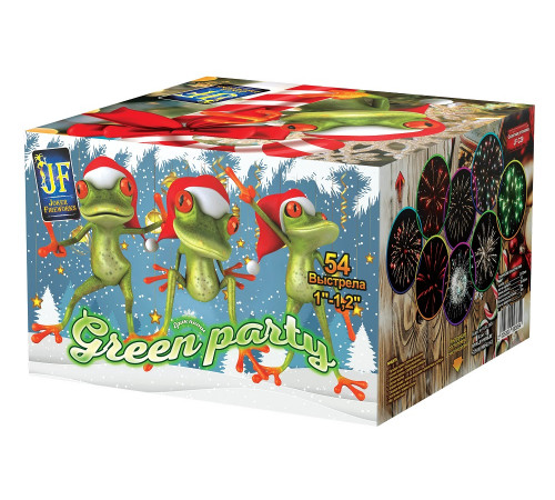 Комбинированный фейерверк 54 залпа «Green Party» Joker fireworks JF CV25/30-54 (C29)