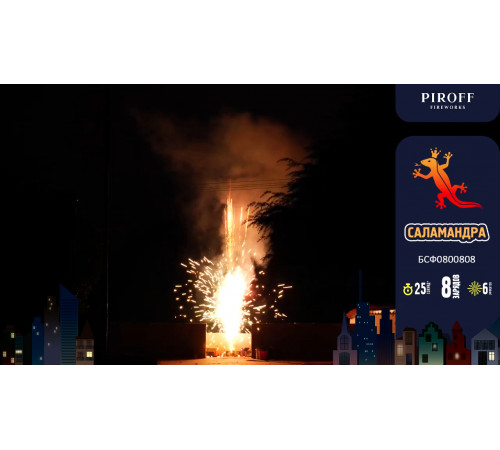 Фейерверк с фонтаном 8 залпов «Саламандра» Piroff БСФ0800808