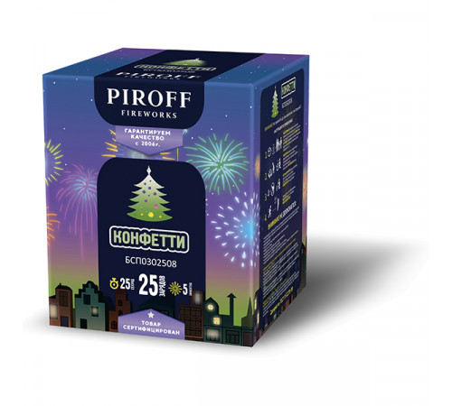 Фейерверк 25 залпов «Конфетти» Piroff БСП0602508