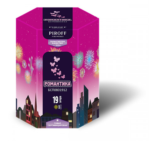Фейерверк 19 залпов «Романтика» Piroff БСП0801912