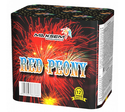 Фейерверк 12 залпов «Red Peony» Maxsem GW218-74