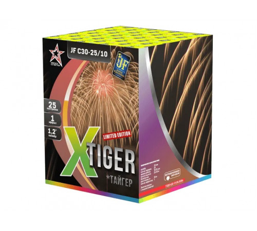 Фейерверк 25 залпов «X TIGER» Joker Fireworks JF C30-25/10