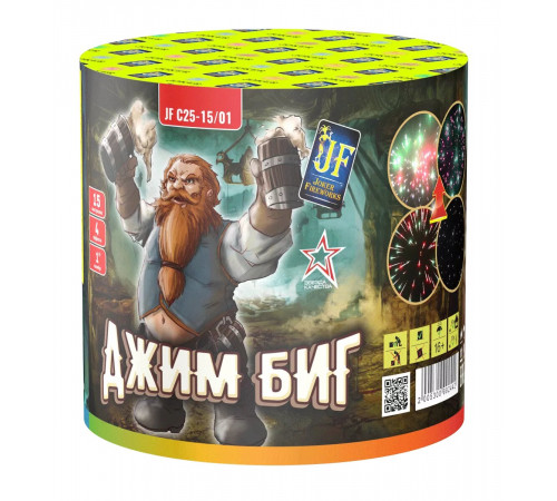 Фейерверк 15 залпов «Джим Биг» Joker Fireworks JF C25-15/01