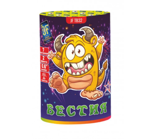 Фейерверк с фонтаном 6 залпов «Бестия» Joker Fireworks JF TB32