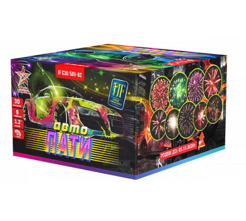Веерный фейерверк 30 залпов «Автопати» Joker fireworks JF С30-50V/02
