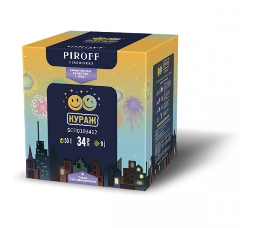 Фейерверк 34 залпа «Кураж» Piroff БСП0103412