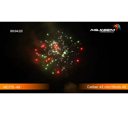 Мощный фейерверк 49 залпов «Casino Online» Maxsem MC175-49