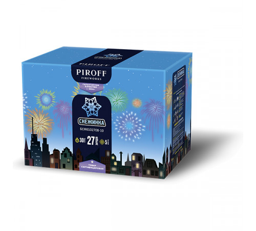 Фейерверк с фонтаном 27 залпов «Снежинка» Piroff БСФ0802708-10