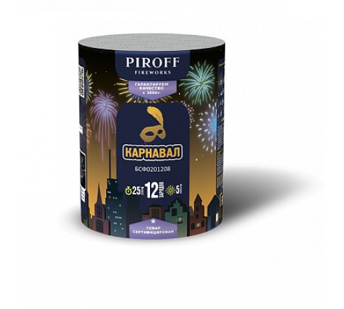 Фейерверк с фонтаном 12 залпов «Карнавал» Piroff БСФ0701208
