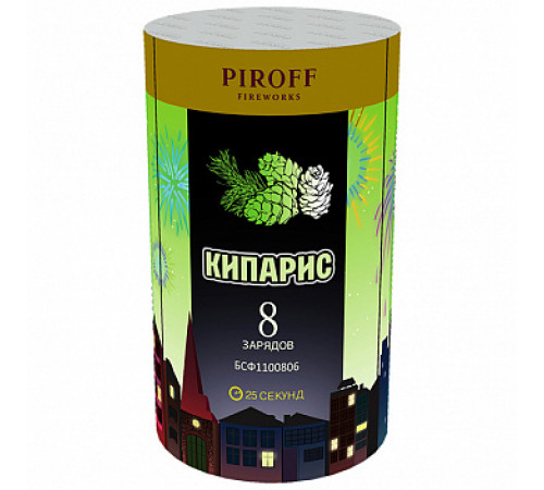 Фейерверк с фонтаном 8 залпов «Кипарис» Piroff БСФ1100806