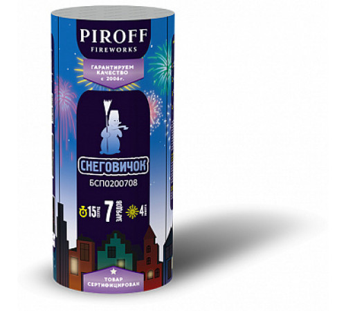 Фейерверк 7 залпов «Снеговичок» Piroff БСП0600708