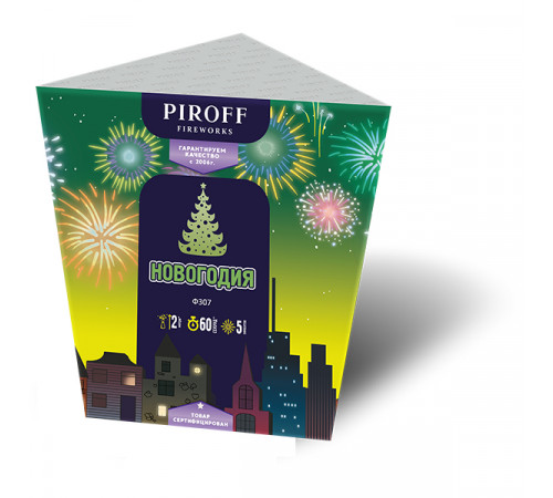 Фонтан 60 секунд «Новогодия» Piroff Ф307