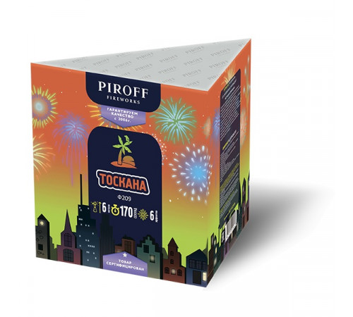 Фейерверк фонтан 3 минуты «Тоскана» Piroff Ф209