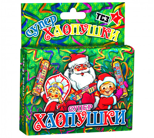 Хлопушка с конфетти «Супер» 3 шт. ТСЗ ТР106
